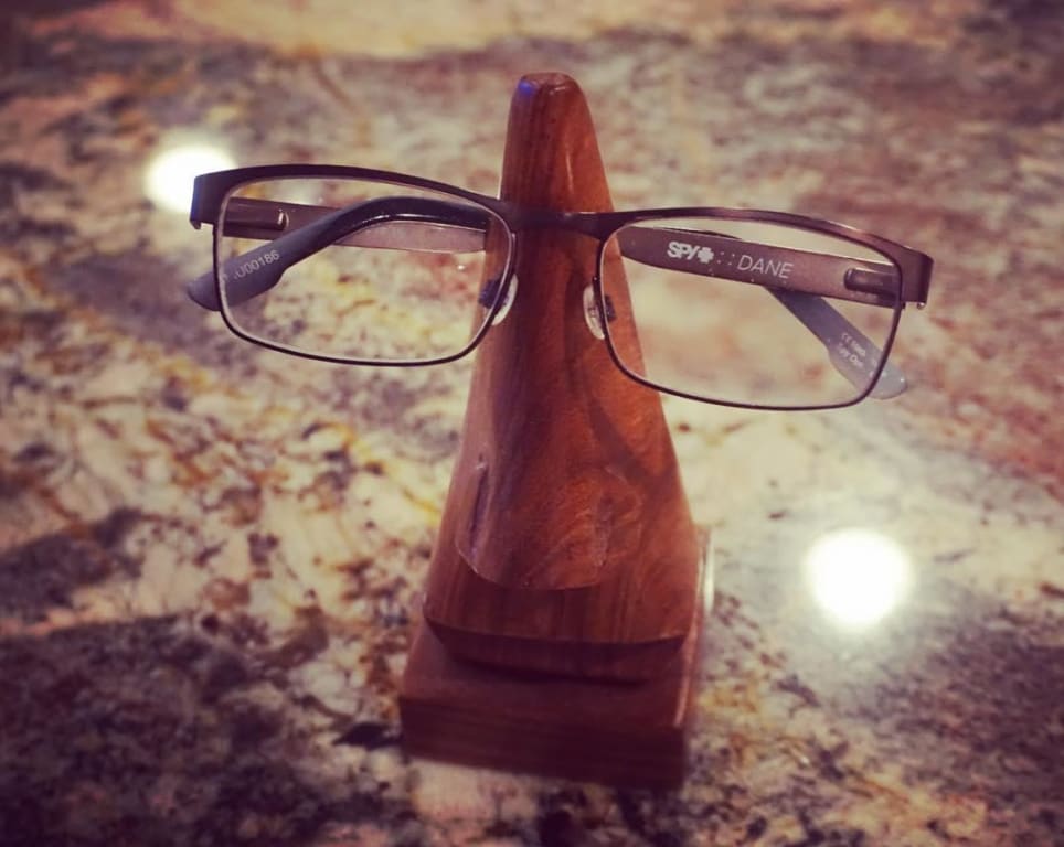 Hand Carved Wooden Eyeglasses Stand - gallery image 7