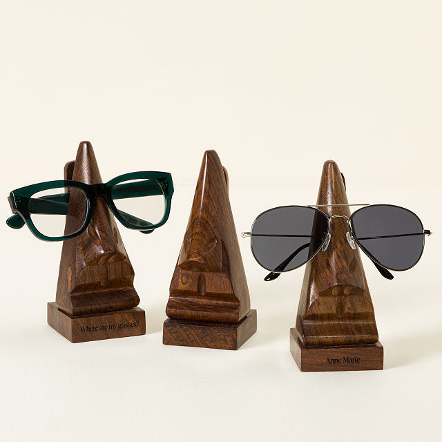 Hand Carved Wooden Eyeglasses Stand - gallery image 1