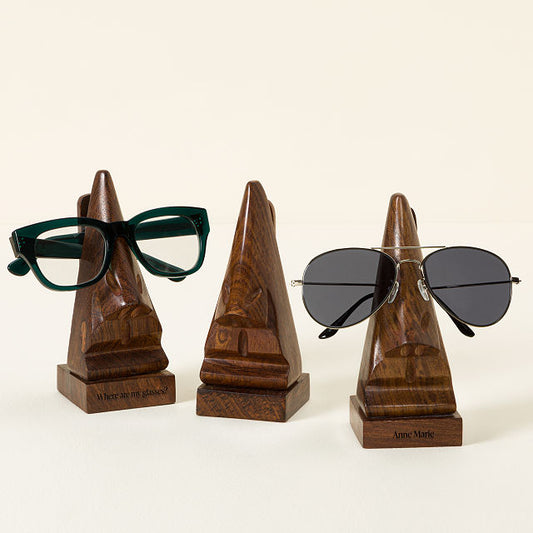 Hand Carved Wooden Eyeglasses Stand - gallery image 1