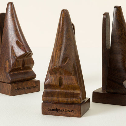 Hand Carved Wooden Eyeglasses Stand - gallery image 2