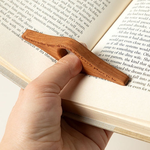 Cherry Wood One Handed Book Buddy - gallery image 1