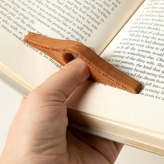Cherry Wood One Handed Book Buddy - gallery image 1