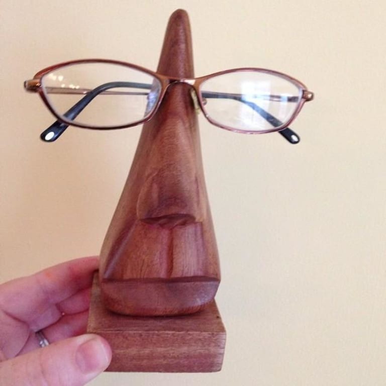 Hand Carved Wooden Eyeglasses Stand - gallery image 5