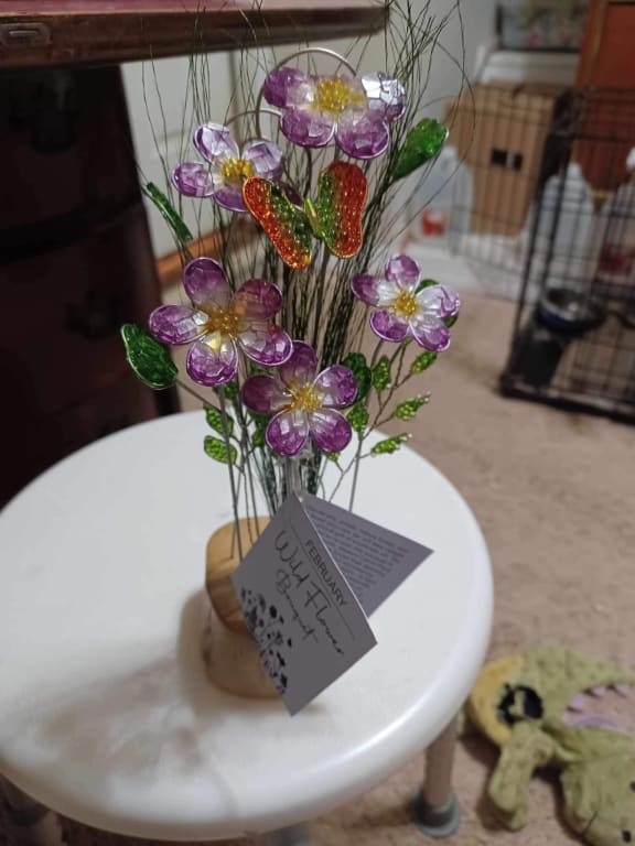 Birth Month Glass Wildflower Bouquet - gallery image 10