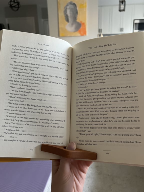 Cherry Wood One Handed Book Buddy - gallery image 5