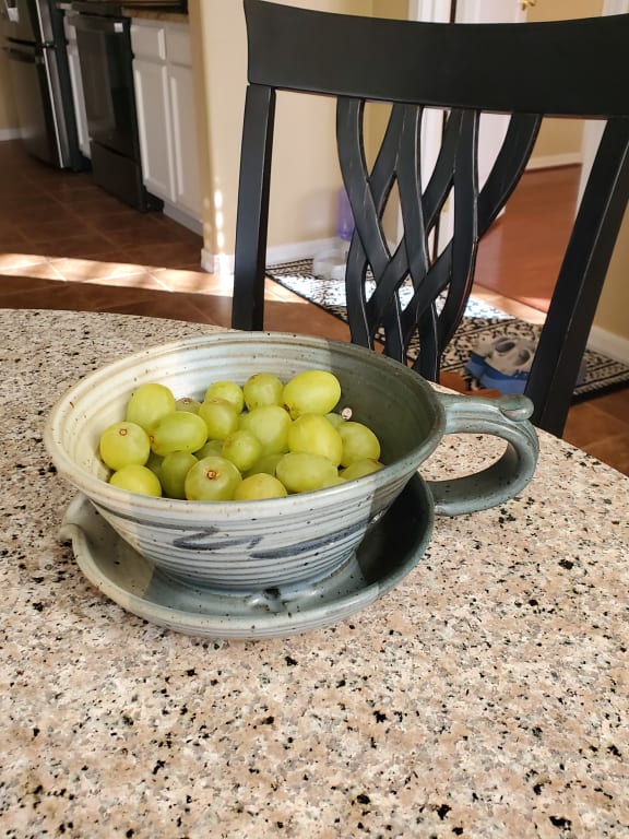 Handmade Stoneware Berry Rinsing Bowl - gallery image 7