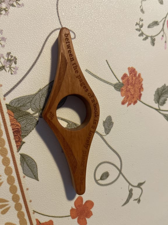 Cherry Wood One Handed Book Buddy - gallery image 4