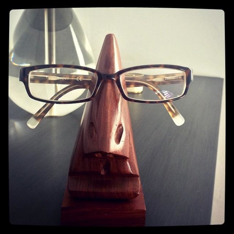 Hand Carved Wooden Eyeglasses Stand - gallery image 6